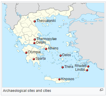 Archaologische Stätten und Stadte in Griechenland